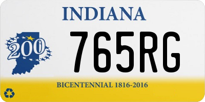 IN license plate 765RG