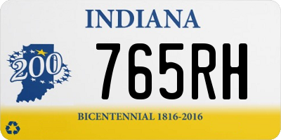 IN license plate 765RH