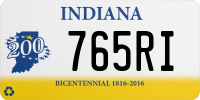 IN license plate 765RI