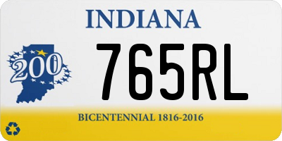 IN license plate 765RL