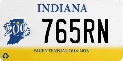 IN license plate 765RN