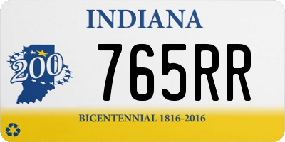 IN license plate 765RR