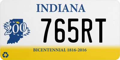 IN license plate 765RT