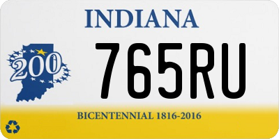 IN license plate 765RU