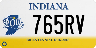 IN license plate 765RV