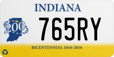 IN license plate 765RY