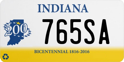 IN license plate 765SA