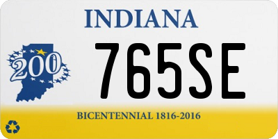 IN license plate 765SE
