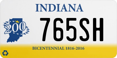 IN license plate 765SH