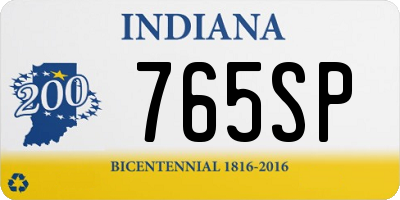 IN license plate 765SP