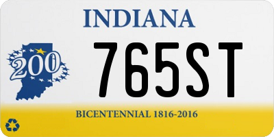 IN license plate 765ST