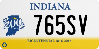 IN license plate 765SV