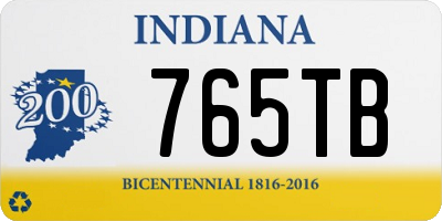 IN license plate 765TB