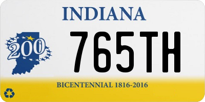 IN license plate 765TH