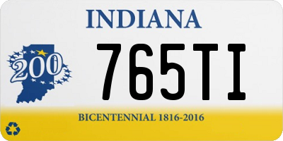 IN license plate 765TI