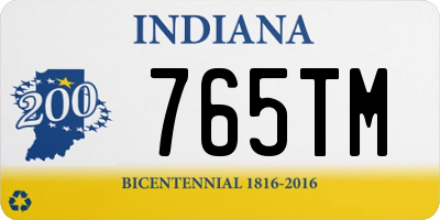 IN license plate 765TM