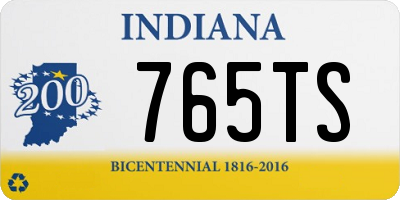 IN license plate 765TS