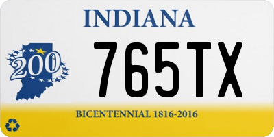 IN license plate 765TX