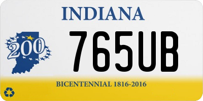 IN license plate 765UB