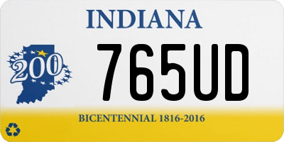 IN license plate 765UD