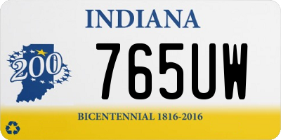IN license plate 765UW