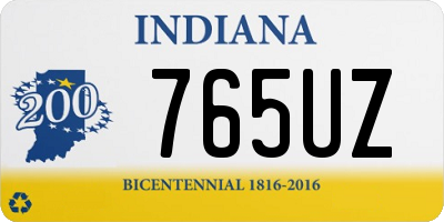 IN license plate 765UZ