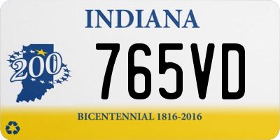 IN license plate 765VD