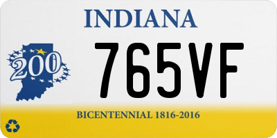 IN license plate 765VF