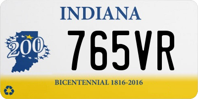 IN license plate 765VR