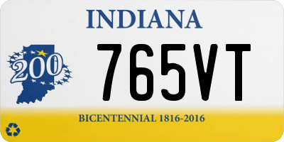 IN license plate 765VT