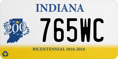 IN license plate 765WC
