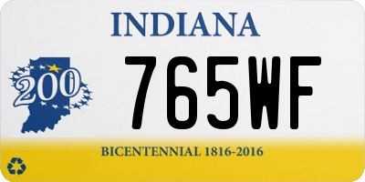 IN license plate 765WF