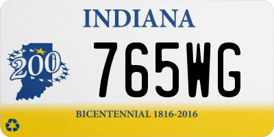 IN license plate 765WG