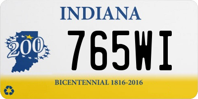 IN license plate 765WI