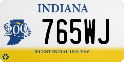 IN license plate 765WJ