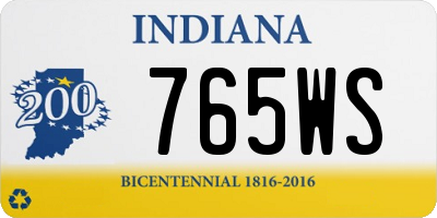 IN license plate 765WS