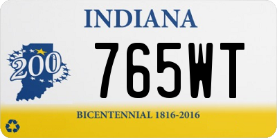 IN license plate 765WT
