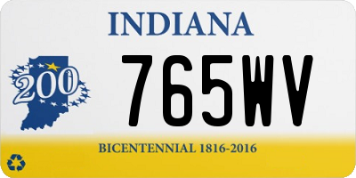 IN license plate 765WV