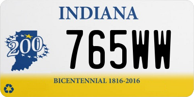 IN license plate 765WW