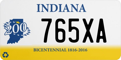 IN license plate 765XA