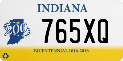 IN license plate 765XQ