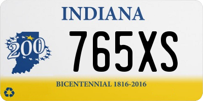 IN license plate 765XS