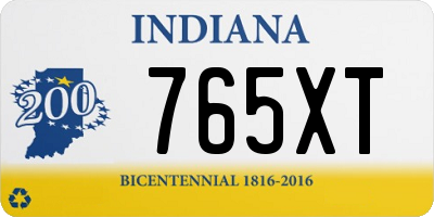 IN license plate 765XT