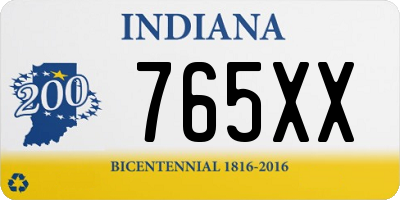 IN license plate 765XX