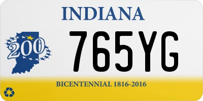 IN license plate 765YG