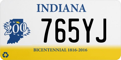 IN license plate 765YJ