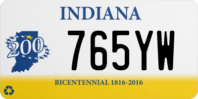 IN license plate 765YW