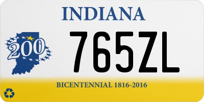 IN license plate 765ZL