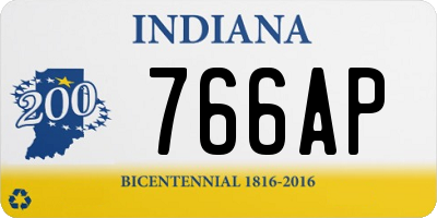 IN license plate 766AP