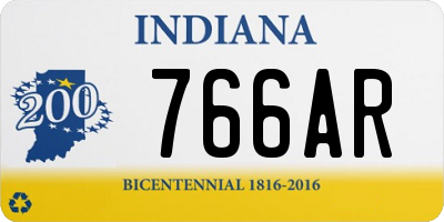 IN license plate 766AR